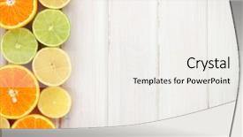  Presentation with citrus - PPT theme with citrus fruits oranges limes background and a sky blue colored foreground