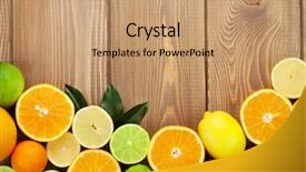  Presentation with orange lime - Audience pleasing PPT theme consisting of citrus fruits oranges limes backdrop and a coral colored foreground