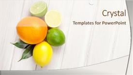  Presentation with lemon lime - PPT layouts with citrus fruits oranges limes background and a cream colored foreground