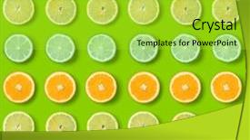  Presentation with orange lime - Colorful slide deck enhanced with citrus fruits pattern on green backdrop and a yellow colored foreground