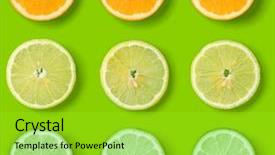  Presentation with orange lime - Audience pleasing PPT layouts consisting of citrus fruits pattern on green backdrop and a yellow colored foreground