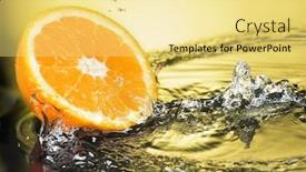  Presentation with citrus - Presentation theme featuring citrus-in-water background and a yellow colored foreground