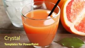  Presentation with citrus - Audience pleasing slide set consisting of citrus juice with ice and fresh fruits on wooden background backdrop and a tawny brown colored foreground