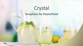  Presentation with lemonade - Theme enhanced with frozen desserts summer drinks sweet - citrus lemonade in pitcher background and a sky blue colored foreground