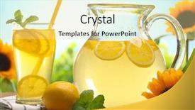  Presentation with lemonade - Amazing slide set having citrus lemonade summer drink backdrop and a blonde colored foreground