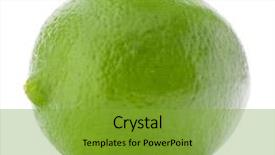  Presentation with lemon lime - Presentation design having citrus lime fruit isolated background and a gold colored foreground