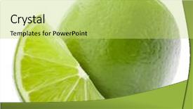  Presentation with citrus - Cool new theme with citrus lime fruit isolated on white background cutout backdrop and a yellow colored foreground