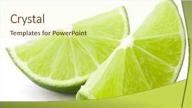  Presentation with citrus - Slide set consisting of citrus lime fruit segment isolated background and a cream colored foreground