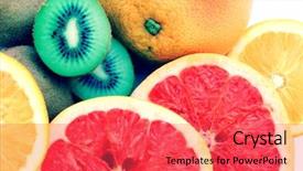  Presentation with citrus maxima - Slides enhanced with citrus maxima - fresh fruits orange kiwi background and a  colored foreground