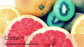  Presentation with guava fruits fresh green fruit - PPT theme having citrus maxima - fresh fruits orange kiwi background and a  colored foreground