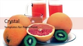  Presentation with fresh fruits and leafty greens - Cool new presentation design with citrus maxima - fresh fruits orange kiwi backdrop and a  colored foreground