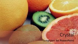  Presentation with kiwi - Beautiful slide deck featuring citrus maxima - fresh fruits orange kiwi backdrop and a  colored foreground