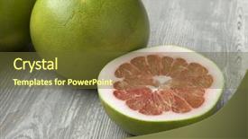  Presentation with citrus maxima - Cool new slide deck with citrus maxima - fresh red whole and half backdrop and a tawny brown colored foreground