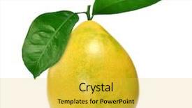  Presentation with citrus maxima - Slide deck having citrus maxima - pomelo fruit with leaves isolated background and a yellow colored foreground