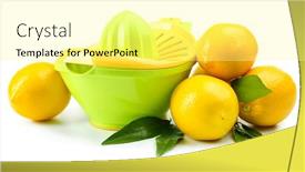  Presentation with lemons - Theme consisting of citrus-press-and-lemons-isolated background and a blonde colored foreground
