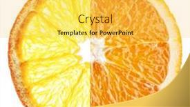  Presentation with orange slice - Theme with citrus-slice-divided-on-two background and a yellow colored foreground