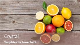  Presentation with lemons - PPT layouts featuring citruses lemons limes and orange background and a coral colored foreground