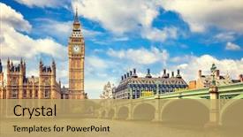 Presentation with westminster - Amazing theme having city - big ben and westminster bridge backdrop and a coral colored foreground