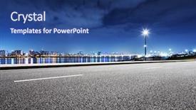  Presentation with cityscape - Presentation having city - cityscape and skyline of seoul background and a ocean colored foreground