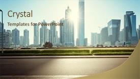 Presentation with emirates - Audience pleasing presentation theme consisting of city - dubai skyline united arab emirates backdrop and a cream colored foreground