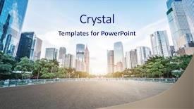  Presentation with asphalt road - PPT theme enhanced with city - empty asphalt road and modern background and a sky blue colored foreground