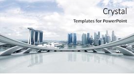  Presentation with cityscape - Beautiful theme featuring city - empty floor and modern cityscape backdrop and a white colored foreground