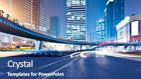  Presentation with modern building - Audience pleasing slide deck consisting of city - light trails on the modern backdrop and a ocean colored foreground