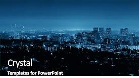  Presentation with urban buildings - Cool new slide deck with city - los angeles at night backdrop and a black colored foreground