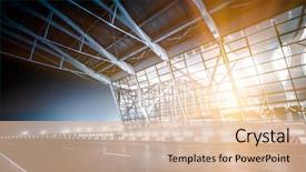  Presentation with airport city - Colorful slide deck enhanced with city - night scene of shanghai's pudong backdrop and a lemonade colored foreground