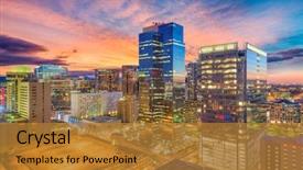  Presentation with phoenix - Beautiful presentation featuring city - phoenix arizona usa cityscape backdrop and a gold colored foreground