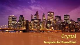  Presentation with new york - Cool new presentation theme with city - skyline of downtown new york backdrop and a red colored foreground