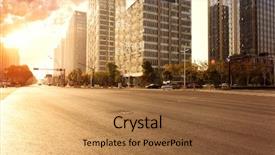  Presentation with office buildings - PPT layouts featuring city - skyline urban road and office background and a coral colored foreground