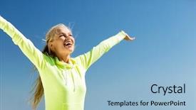  Presentation with lifestyle - Presentation theme consisting of healthy city - sport and lifestyle concept background and a light blue colored foreground