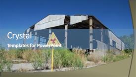  Presentation with chernobyl disaster - PPT theme with city abandoned farm near chernobyl background and a teal colored foreground