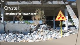  Presentation with chernobyl - Presentation theme enhanced with city abandoned farm near chernobyl background and a dark gray colored foreground