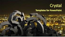  Presentation with night sky aviation moon - Beautiful presentation theme featuring city against sky at night backdrop and a  colored foreground