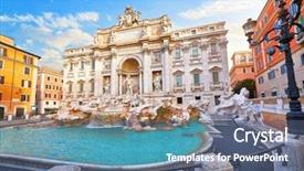  Presentation with rome italy - Presentation design with city among traditional italian house background and a ocean colored foreground