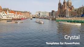  Presentation with amsterdam - Beautiful slide set featuring city amsterdam in the netherlands backdrop and a  colored foreground