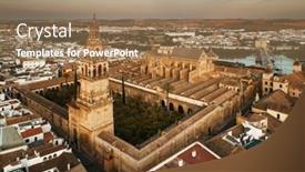  Presentation with architecture city - Slides with city-ancient-architecture-of-cordoba background and a coral colored foreground