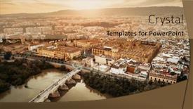 Presentation with cordoba - Presentation theme featuring city-ancient-architecture-of-cordoba background and a coral colored foreground