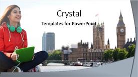  Presentation with computer music - Presentation theme having city and big ben tower background and a white colored foreground