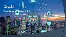  Presentation with internet of things iot concept - Audience pleasing slide deck consisting of city and internet of things backdrop and a  colored foreground