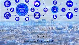  Presentation with smart city - PPT layouts enhanced with city and internet of things background and a light blue colored foreground