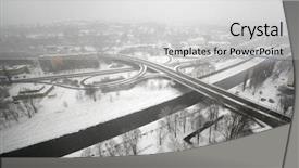  Presentation with city roads - Colorful PPT layouts enhanced with city and roads in the winter ostrava czech republic backdrop and a light gray colored foreground
