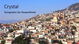  Presentation with city church - PPT layouts featuring city and santa prisca parish background and a light blue colored foreground