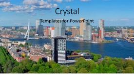  Presentation with erasmus - PPT theme enhanced with city and the erasmus bridge background and a light blue colored foreground