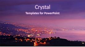  Presentation with city night - Beautiful PPT theme featuring city at night with purple backdrop and a violet colored foreground