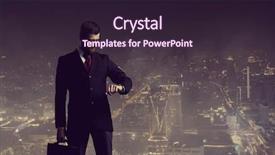  Presentation with city night - PPT theme with city background job business career background and a  colored foreground
