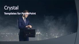  Presentation with career portfolio - Theme having city background job business career background and a wine colored foreground