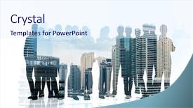 Presentation with effect - PPT theme having city background with double background and a sky blue colored foreground